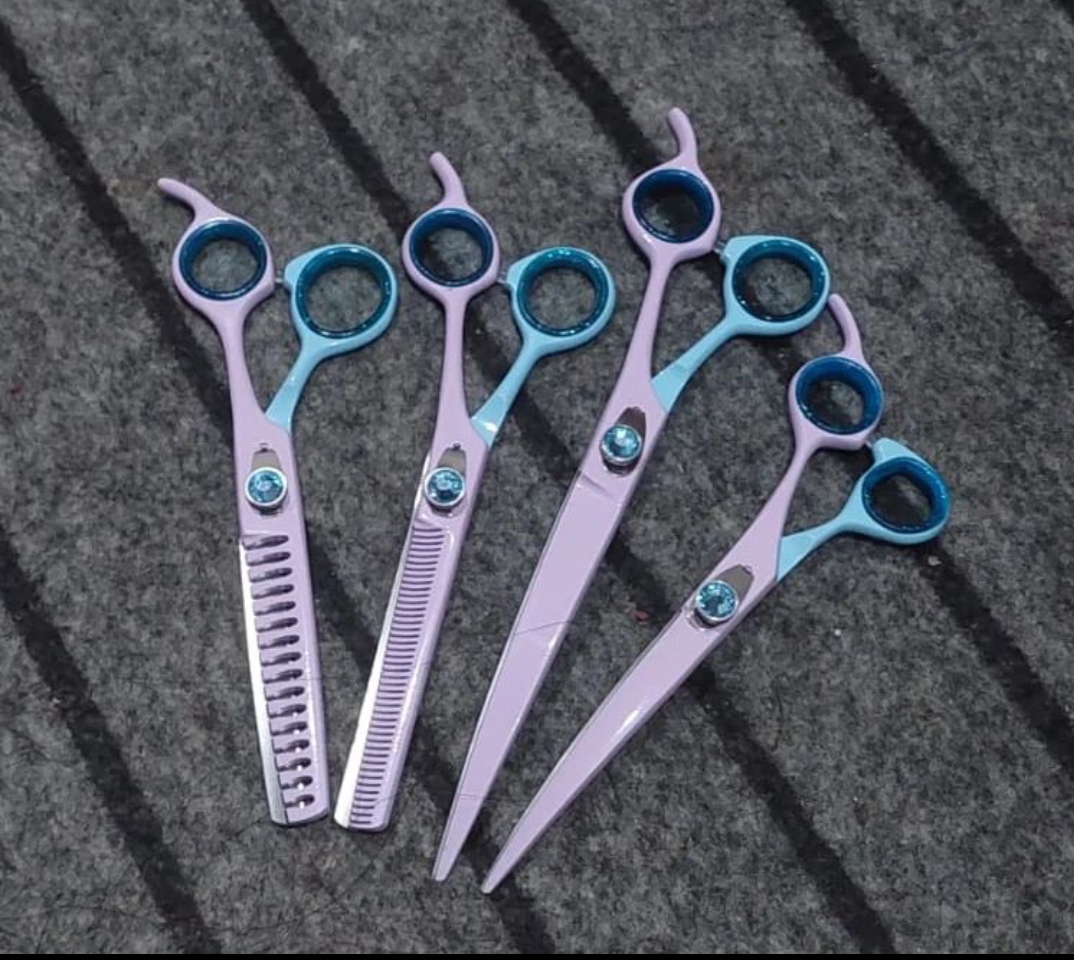 Shears Pet Pink and Sky-blue 4 Dog Grooming Shears Set – JACK SHEARS