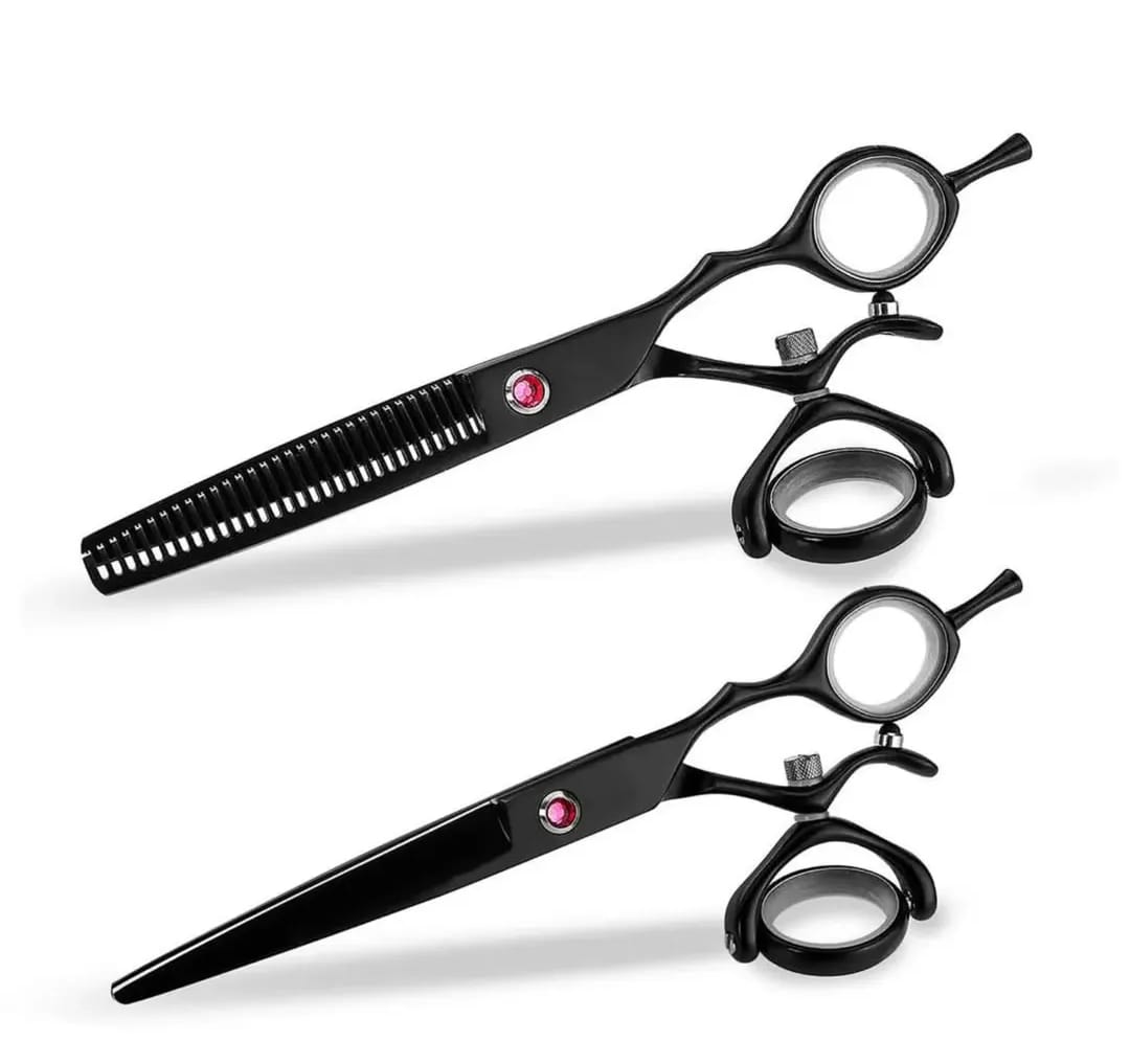Black Double Swivel Thumb Shears Set