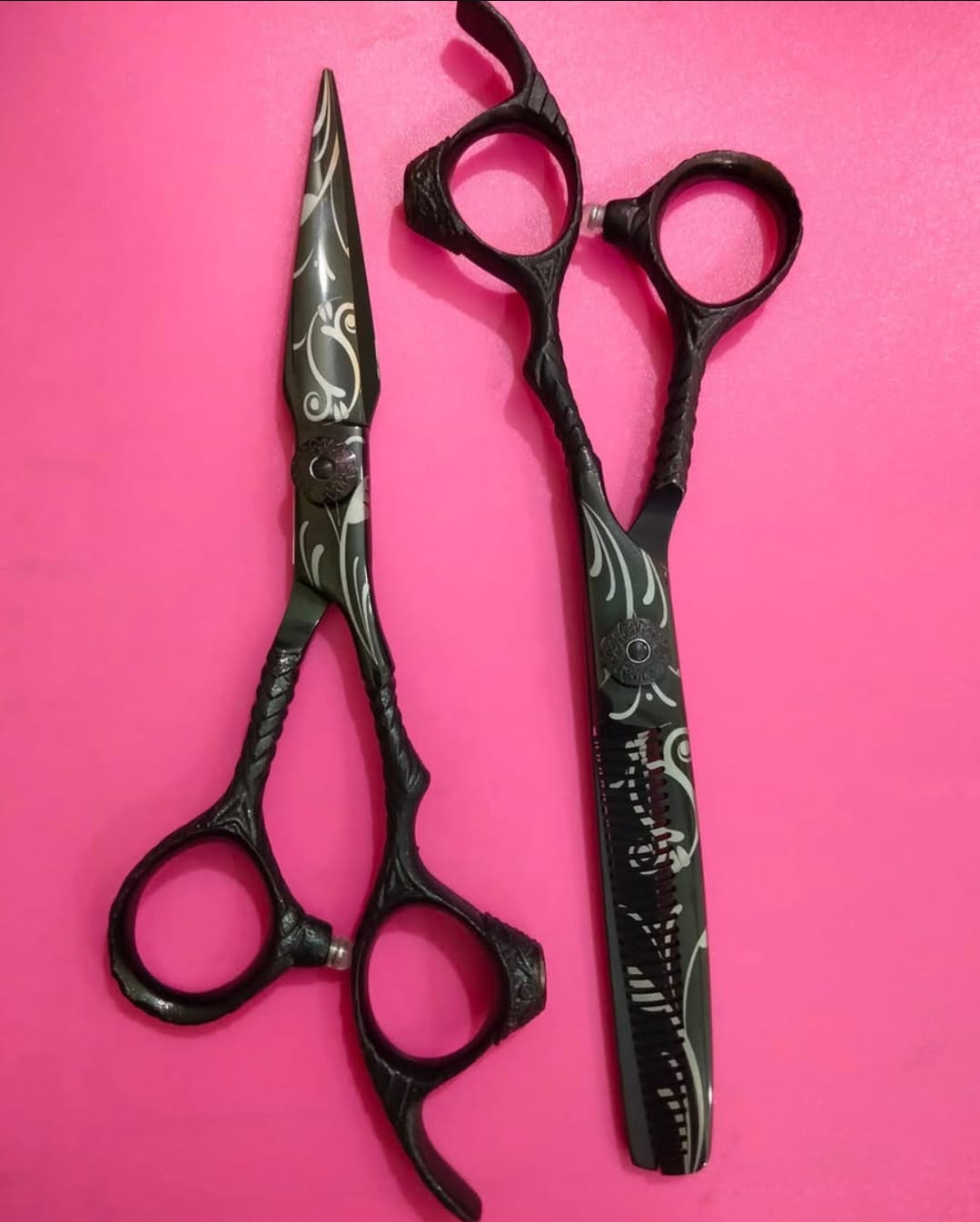 Black Printed Grooming Shears Set