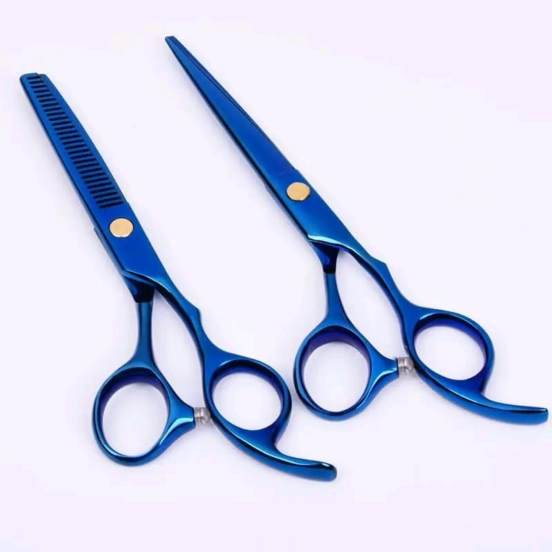 Blue Hair Grooming Shears Set 6"