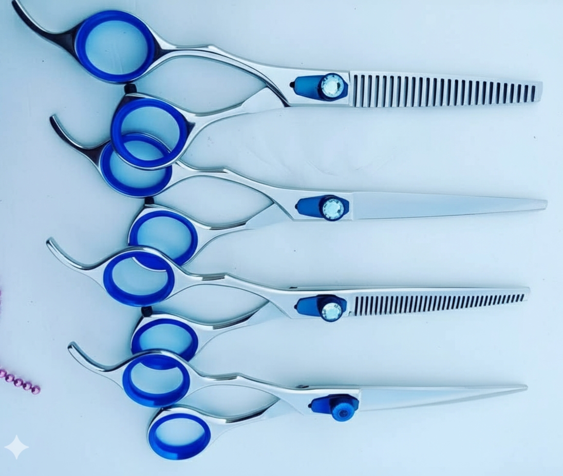 Left Handed Mirror 4 Dog Grooming Shears Set