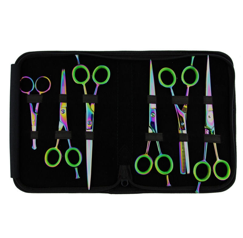 Rainbow 6 Dog Grooming Shears Set